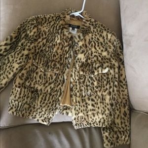 ABS faux fur cheetah print jacket